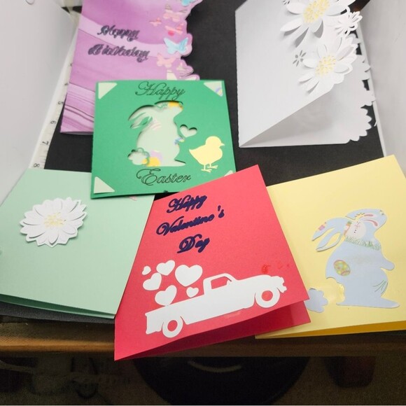 Hand Crafted Colorful All Occasoin Cards Set of 12 - Picture 4 of 16